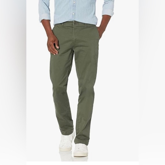 Good‎ threads Men's Athletic-Fit Washed Comfort Stretch Chino Pant olive green - Picture 1 of 3